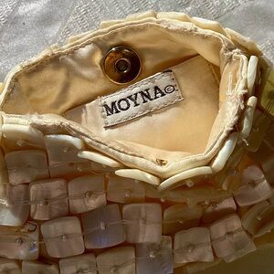 Vintage Italian Moyna  abalone Beaded Small Evening Bag.